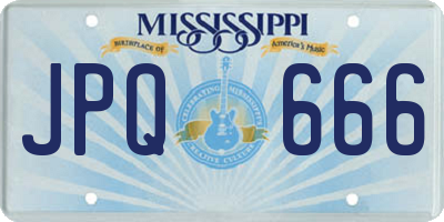 MS license plate JPQ666