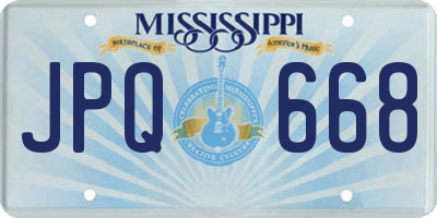 MS license plate JPQ668