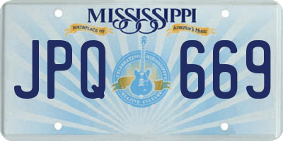 MS license plate JPQ669