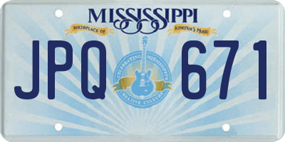 MS license plate JPQ671