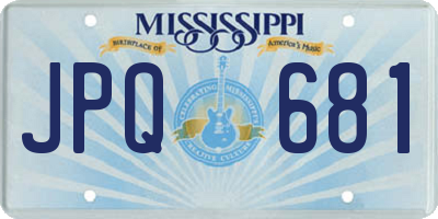 MS license plate JPQ681