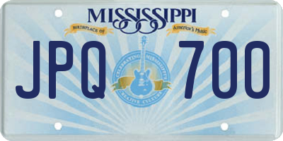 MS license plate JPQ700