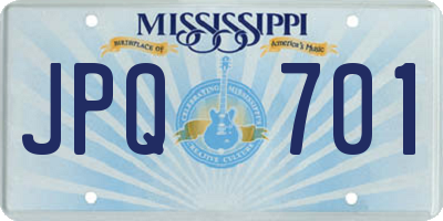 MS license plate JPQ701