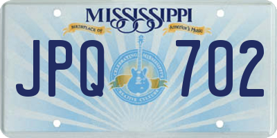 MS license plate JPQ702