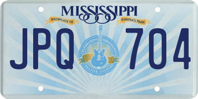 MS license plate JPQ704
