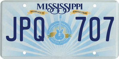 MS license plate JPQ707