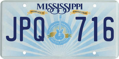 MS license plate JPQ716