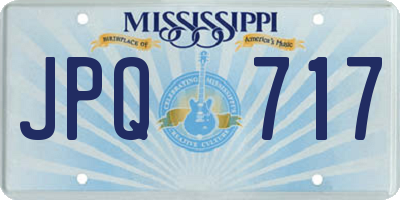MS license plate JPQ717