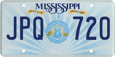 MS license plate JPQ720