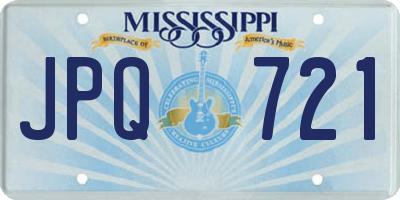 MS license plate JPQ721