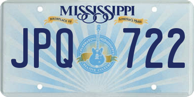 MS license plate JPQ722