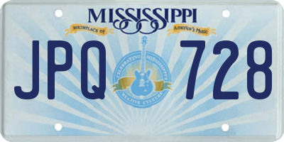 MS license plate JPQ728
