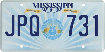 MS license plate JPQ731