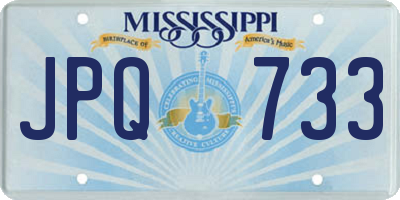MS license plate JPQ733