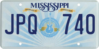 MS license plate JPQ740