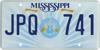MS license plate JPQ741