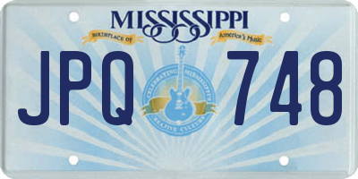 MS license plate JPQ748