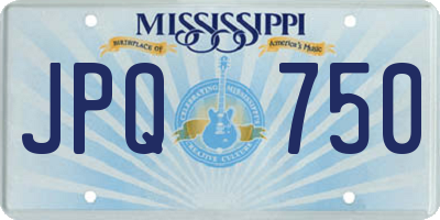 MS license plate JPQ750