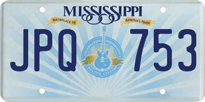 MS license plate JPQ753