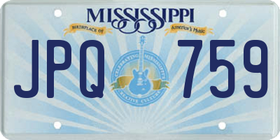 MS license plate JPQ759