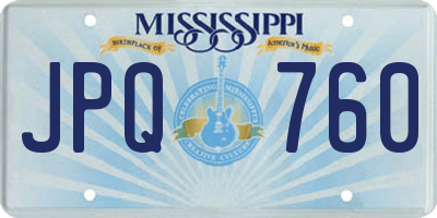 MS license plate JPQ760