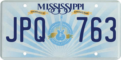 MS license plate JPQ763