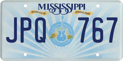 MS license plate JPQ767