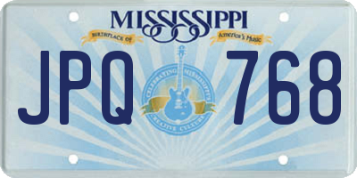 MS license plate JPQ768
