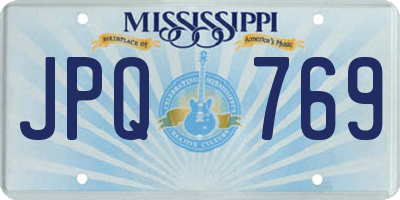 MS license plate JPQ769
