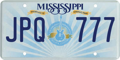 MS license plate JPQ777