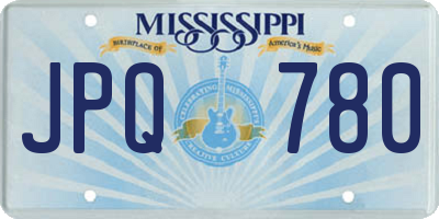 MS license plate JPQ780