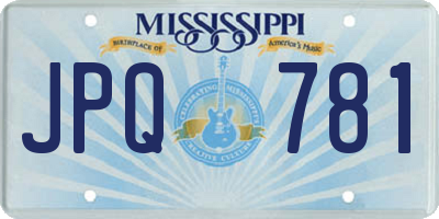 MS license plate JPQ781