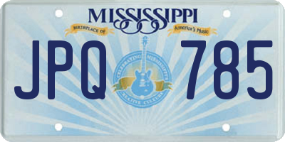 MS license plate JPQ785
