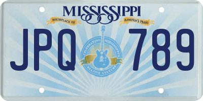 MS license plate JPQ789