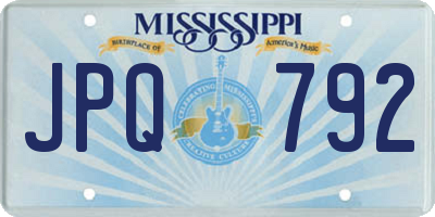 MS license plate JPQ792