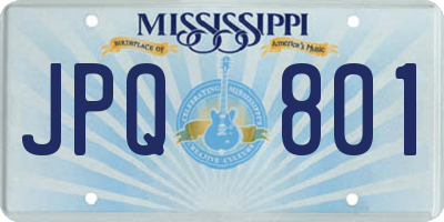 MS license plate JPQ801