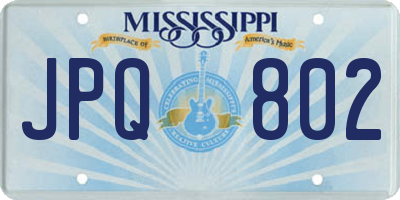 MS license plate JPQ802