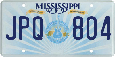 MS license plate JPQ804