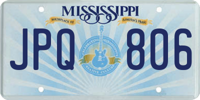 MS license plate JPQ806