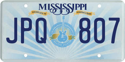 MS license plate JPQ807