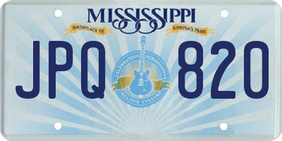 MS license plate JPQ820