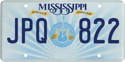MS license plate JPQ822