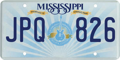 MS license plate JPQ826