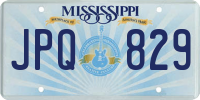 MS license plate JPQ829