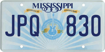 MS license plate JPQ830