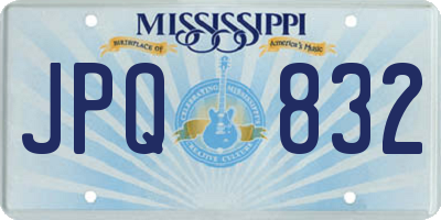 MS license plate JPQ832