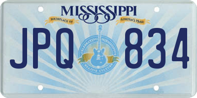 MS license plate JPQ834