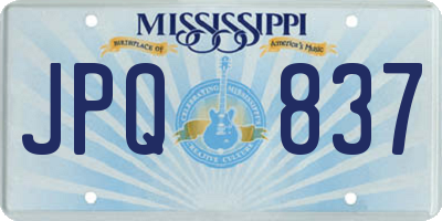 MS license plate JPQ837