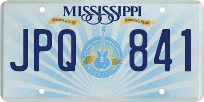 MS license plate JPQ841