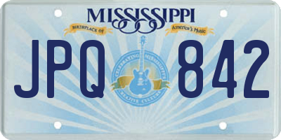 MS license plate JPQ842